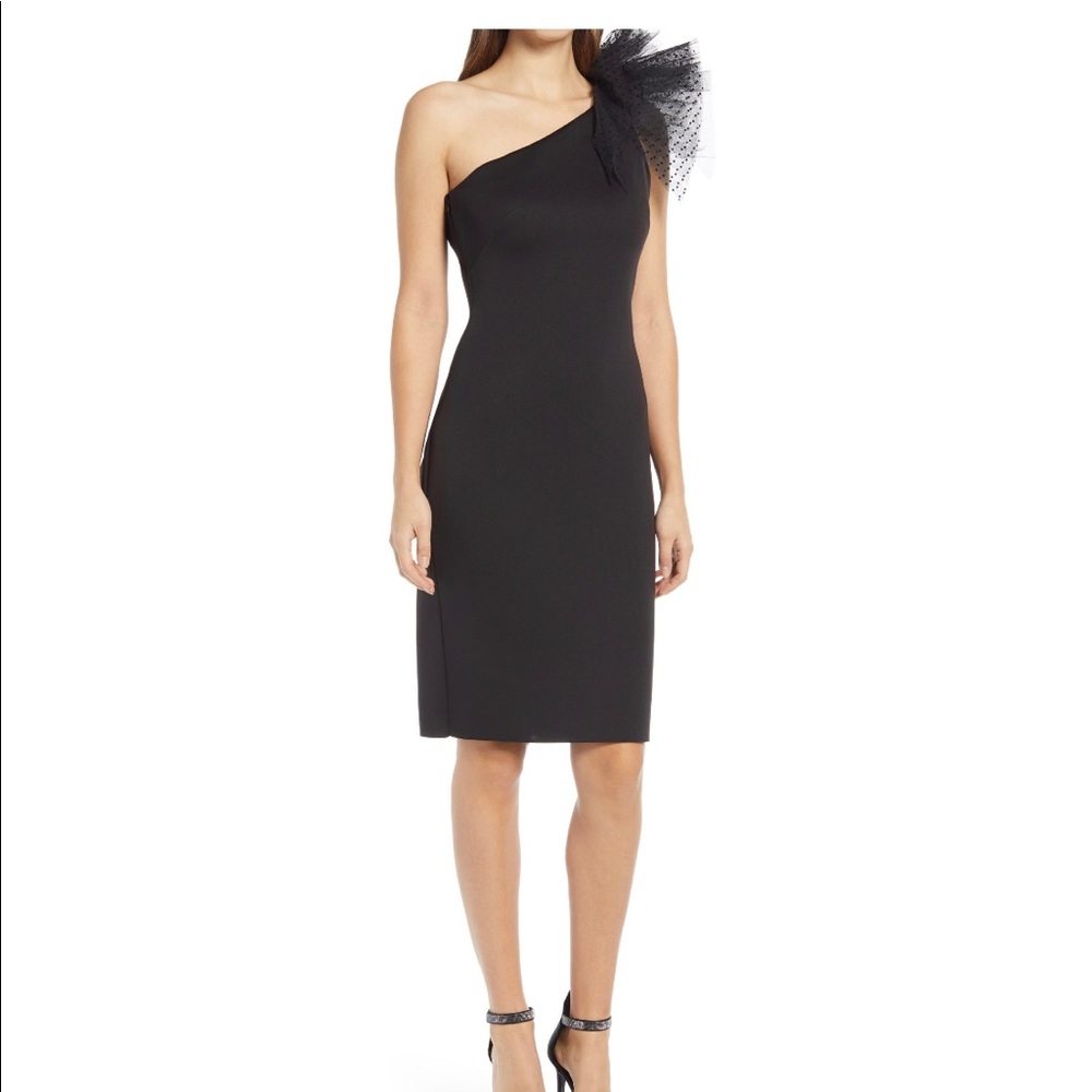 🚨MOVING SALE MAKE AN OFFER Eliza J One Shoulder Scuba Dress 🖤